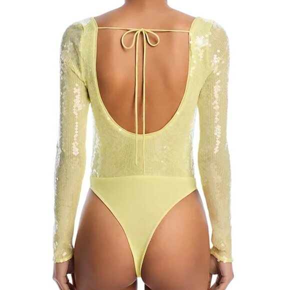 Bardot Verona Canary Yellow Sequined Bodysuit NWT – 2 - Picture 4 of 7